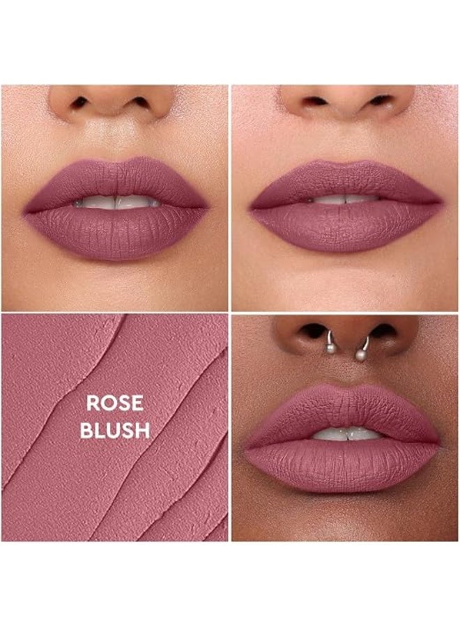 Kiro Non-Stop Airy Matte Liquid Lipstick - Rose Blush, 5ml | Super-Pigmented, Long-Lasting, hydrating | Waterproof, Smudge-Proof, Lightweight | Infused with Avocado & Apricot Oil - Image 3